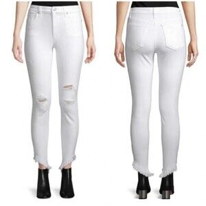 Joe's Jeans Nadeen Flawless High Rise Skinny ankle with a raw tulip hem 27